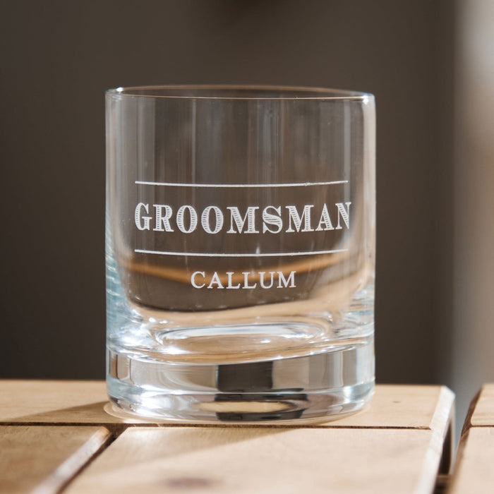 Personalised Wedding Groomsman Whiskey Tumbler