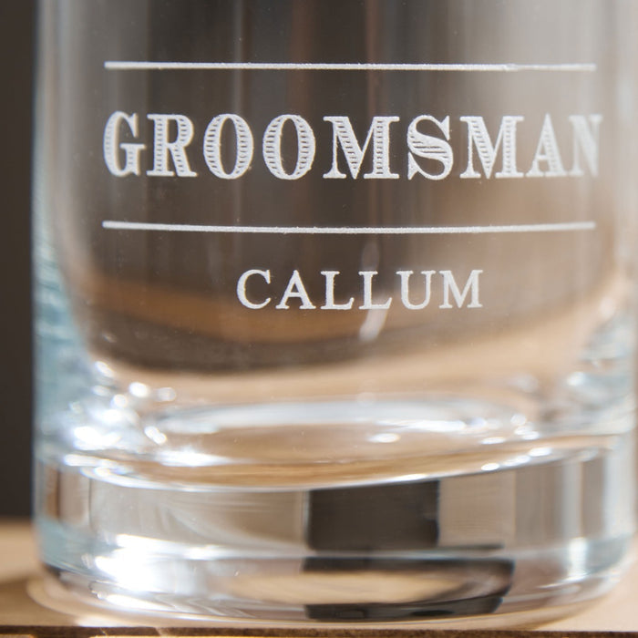 Personalised Wedding Groomsman Whiskey Tumbler