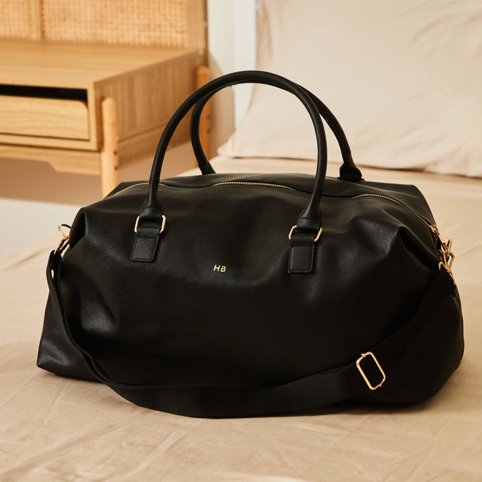 Personalised Weekend Holdall Bag in Black by Made Yours