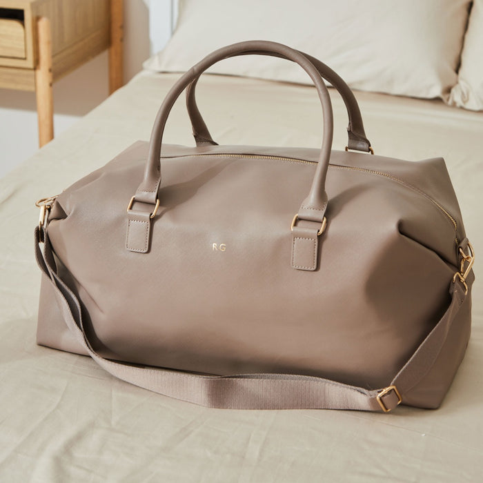 Personalised Weekend Holdall Bag in Taupe by Made Yours
