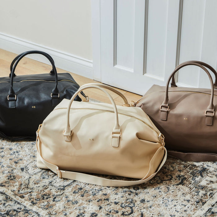 Personalised Weekend Holdall Bag in Taupe by Made Yours