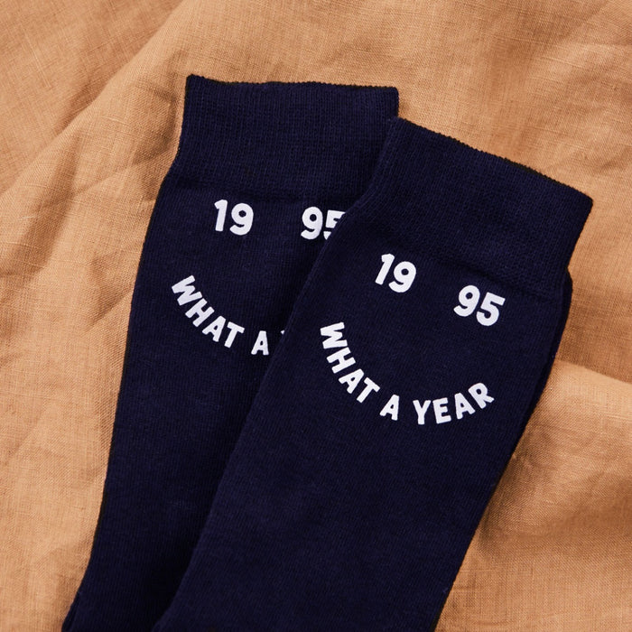 Personalised What a Year Navy Socks
