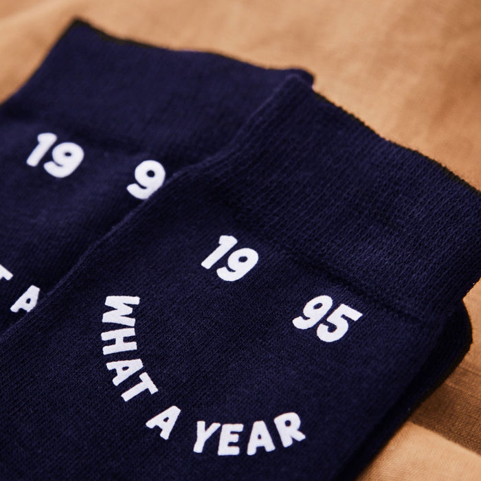 Personalised What a Year Navy Socks