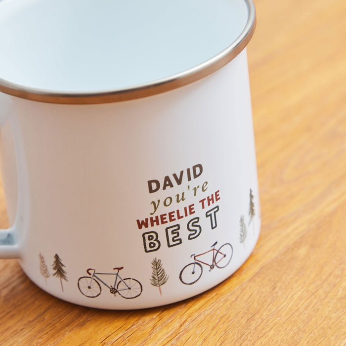 Personalised Wheelie The Best Enamel Mug