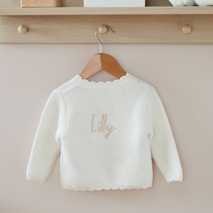 Personalised White Name Cardigan