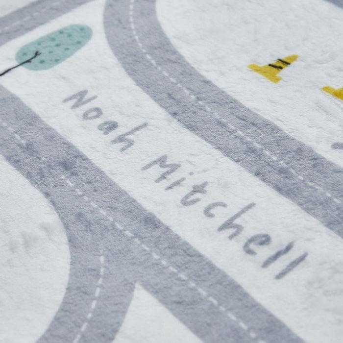 Personalised White Road Map Fleece Blanket
