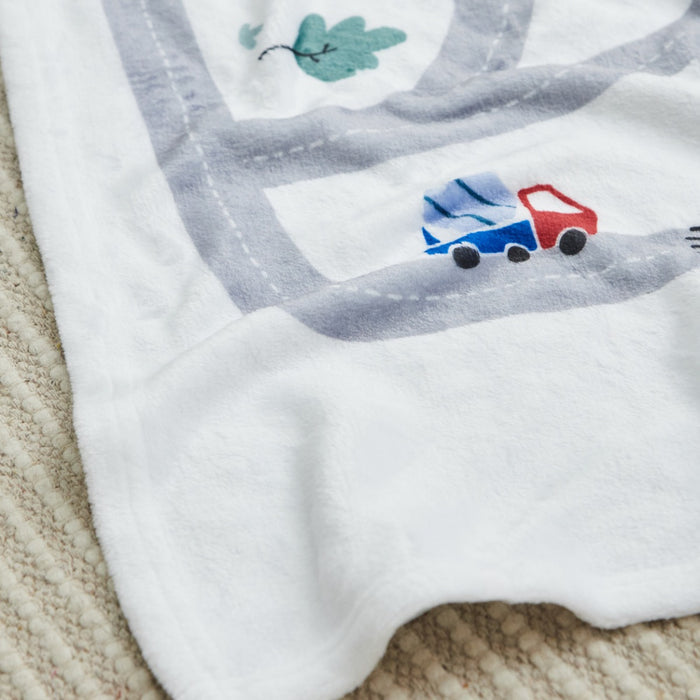 Personalised White Road Map Fleece Blanket