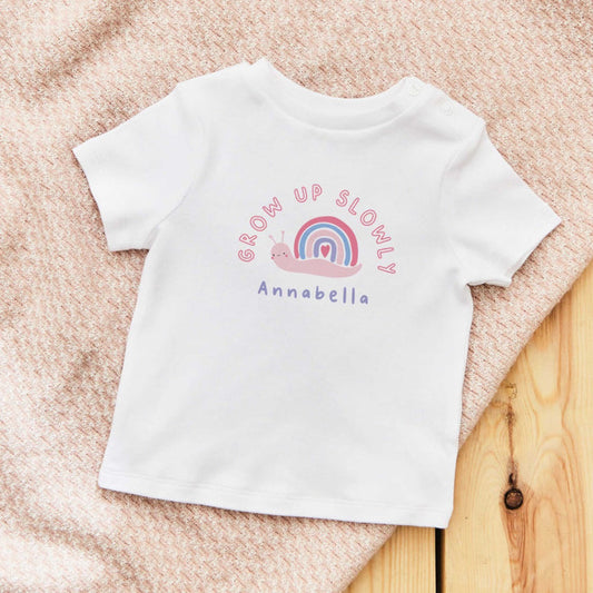 Personalised White Snail T-Shirt