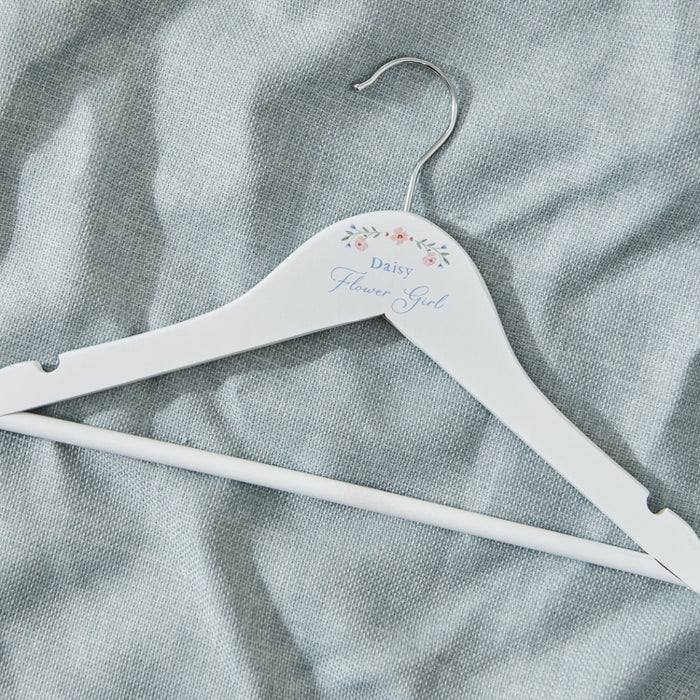 Personalised Wildflower Wedding Children's Wooden Coat Hanger