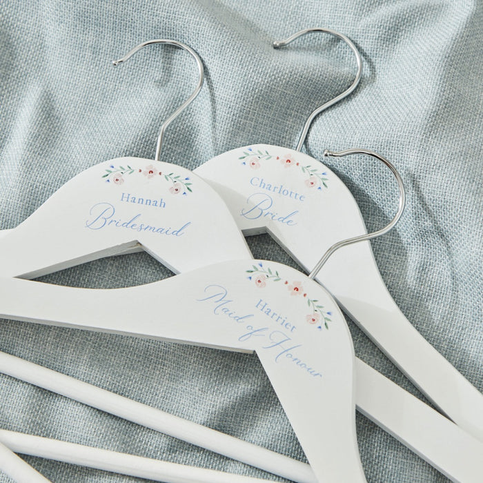 Personalised Wildflower Wedding Wooden Coat Hanger