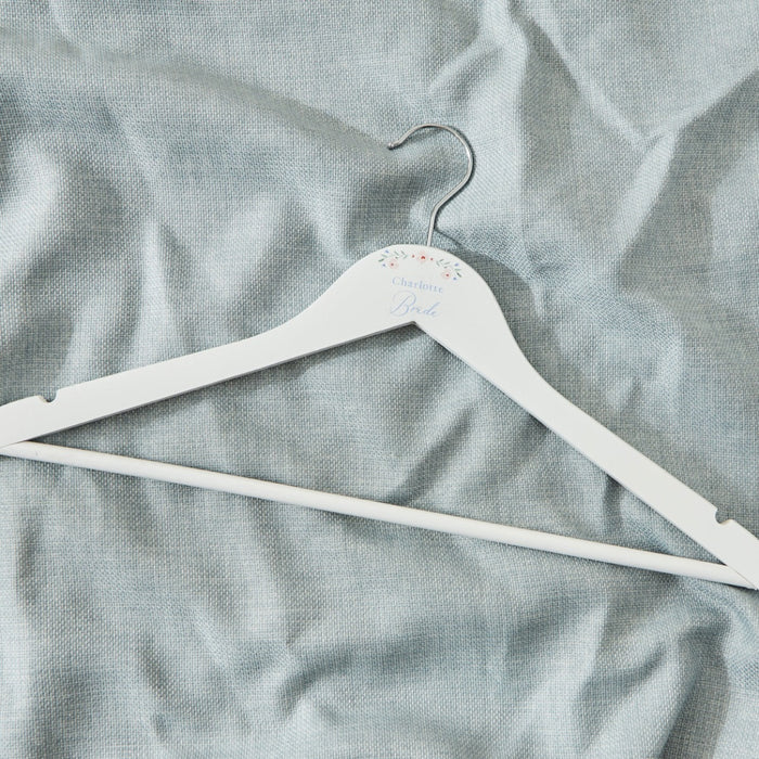 Personalised Wildflower Wedding Wooden Coat Hanger