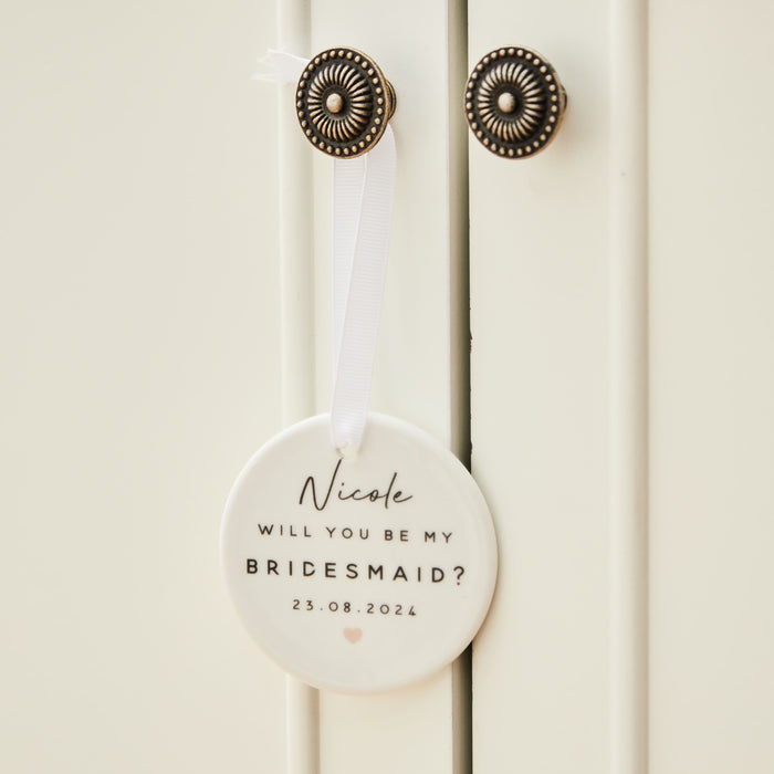 Personalised Will You Be My Bridesmaid? Simple Decoration