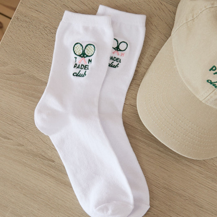 Personalised Women's White Padel Club Socks