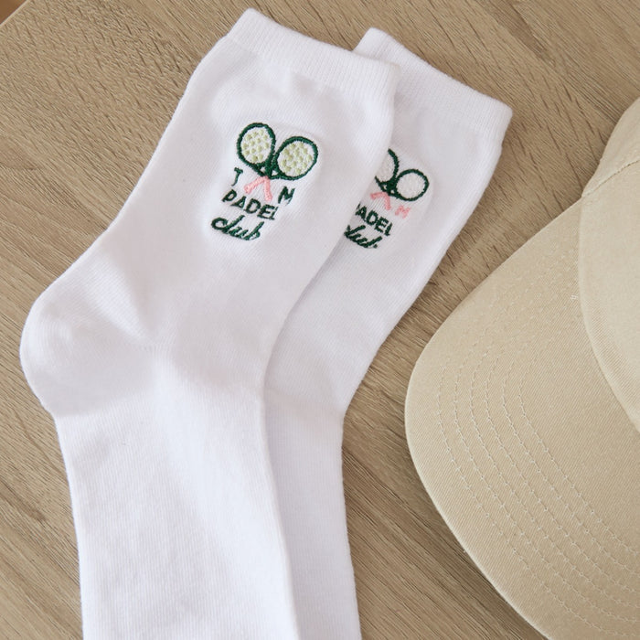 Personalised Women's White Padel Club Socks
