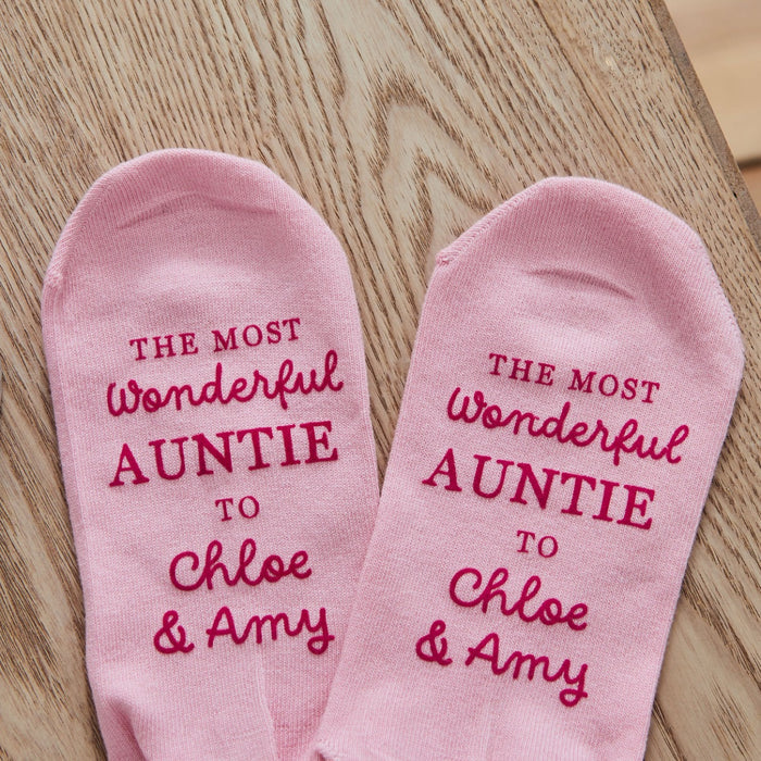 Personalised Wonderful Auntie Mug & Sock Gift Set