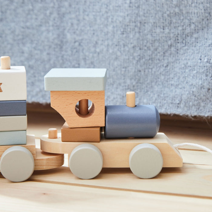 Personalised Wooden Blue Pull Along Train FSC®
