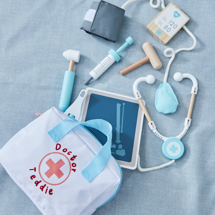 Personalised Wooden Doctor's Kit In a Bag FSC®