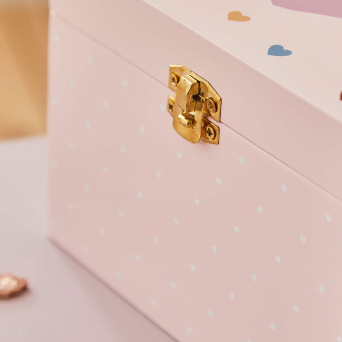 Personalised Wooden Heart Pink Jewellery Box FSC®