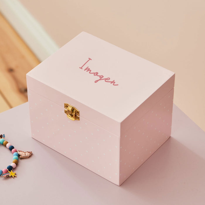 Personalised Wooden Pink Jewellery Box FSC®