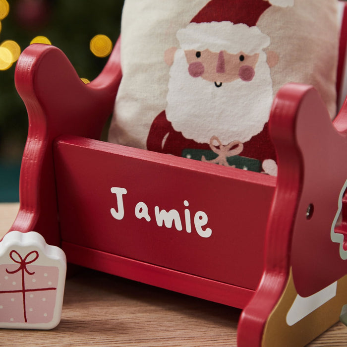 Personalised Wooden Santa Sleigh Shape Sorter Toy FSC®