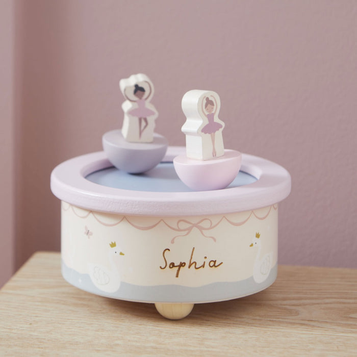 Personalised Wooden Swan Ballet Music Box FSC®