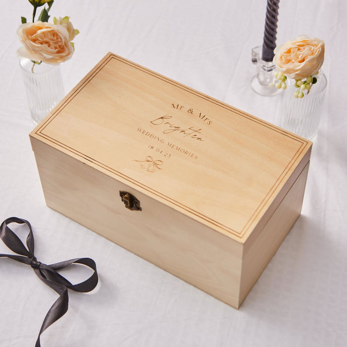 Personalised Wooden Wedding Keepsake Box FSC®