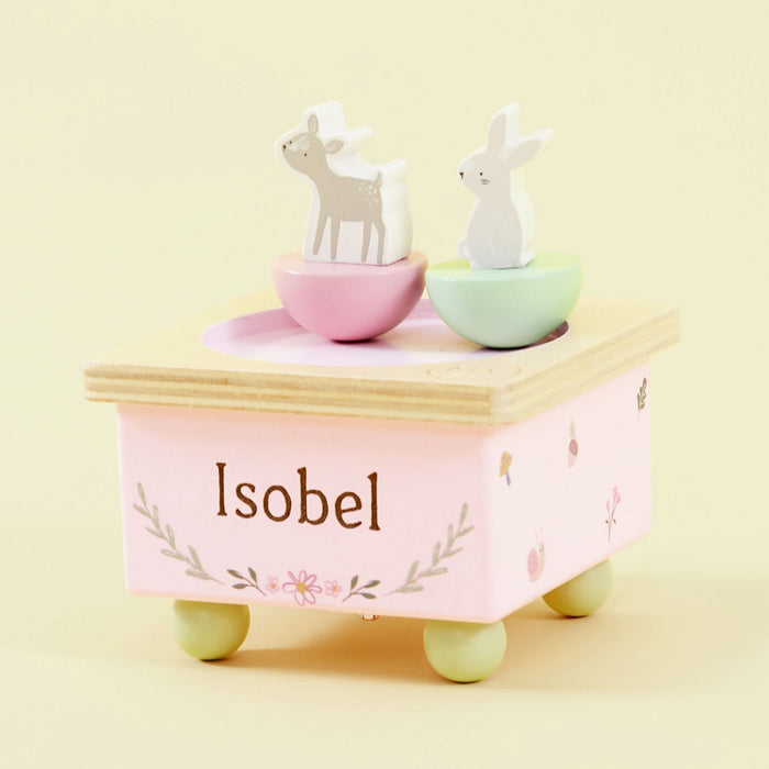 Personalised Wooden Woodland Animals Music Box FSC®