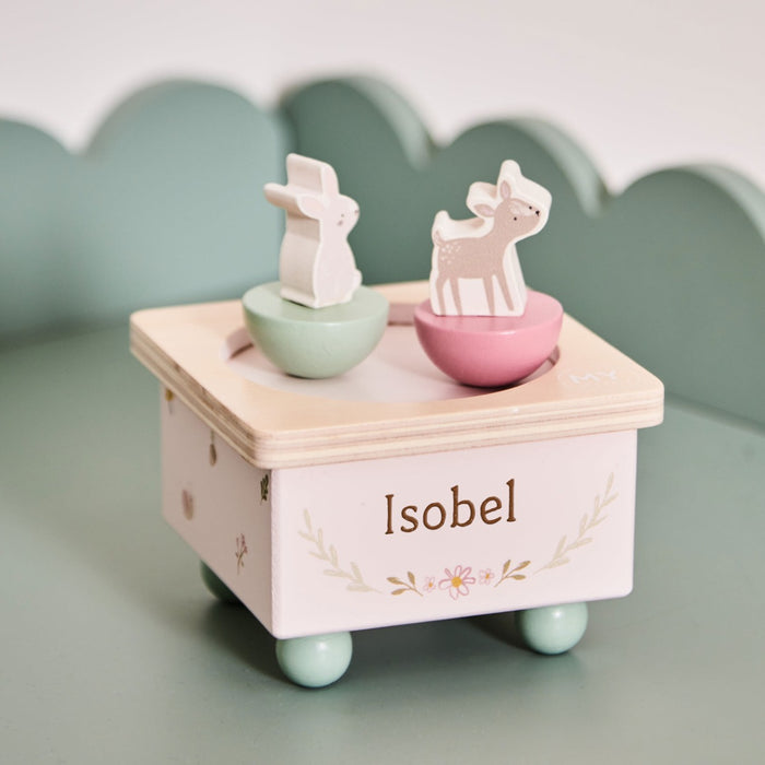 Personalised Wooden Woodland Animals Music Box FSC®
