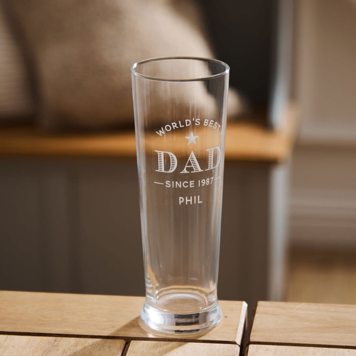Personalised World's Best Dad Pint Glass
