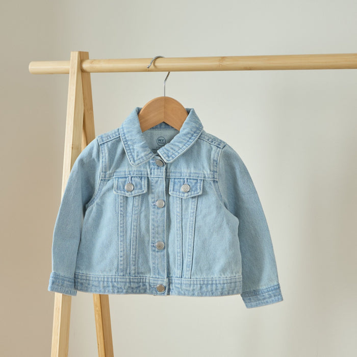 Personalised Yellow Floral Wreath Stonewash Denim Jacket