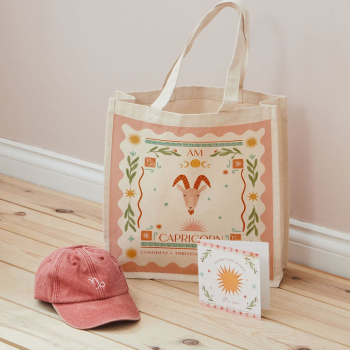 Personalised Zodiac Cap, Tote and Card Giftset
