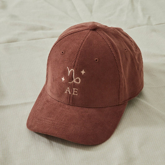 Personalised Zodiac Cord Cap in Rust