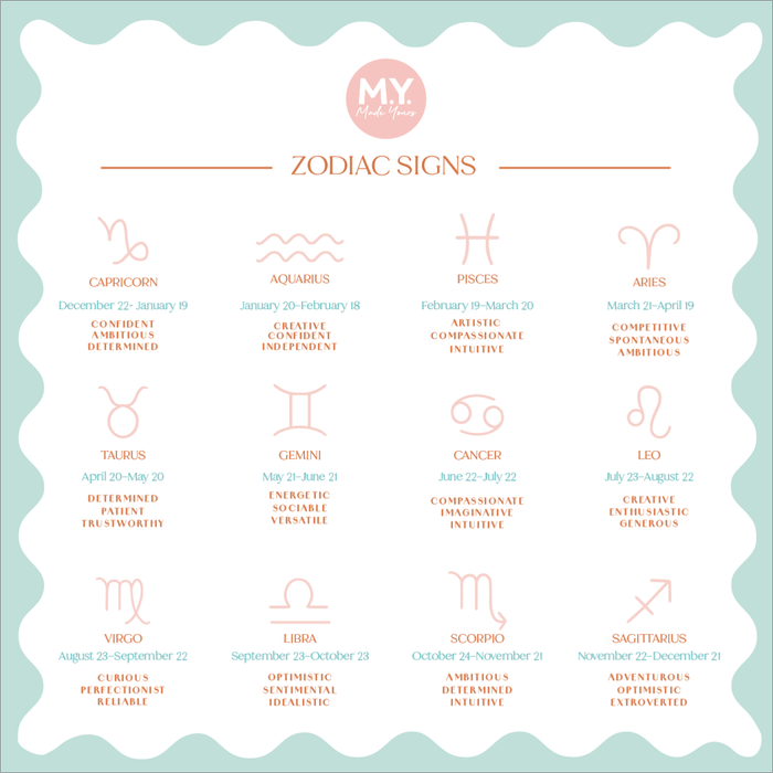 Personalised Zodiac Cord Cap in Rust