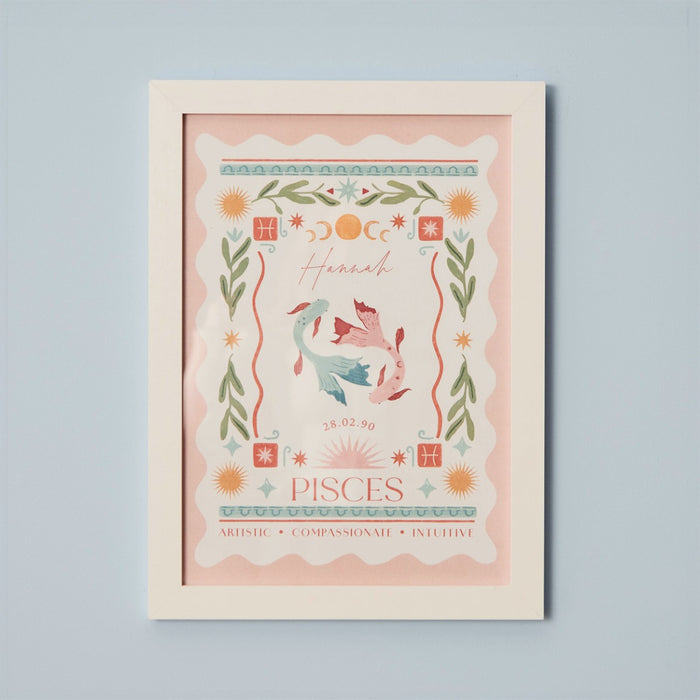 Personalised Zodiac Sign Framed Wall Print