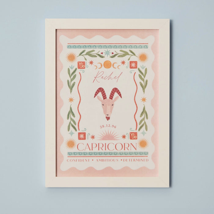 Personalised Zodiac Sign Framed Wall Print