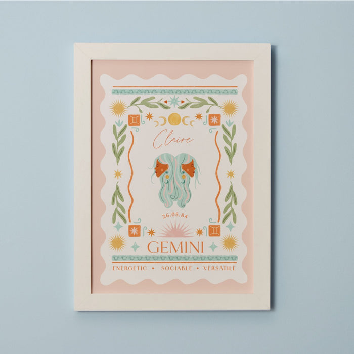 Personalised Zodiac Sign Framed Wall Print