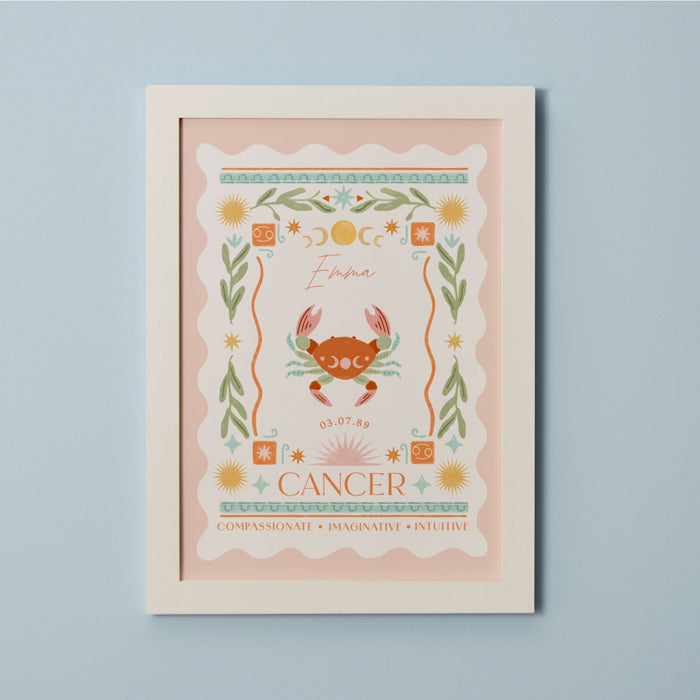 Personalised Zodiac Sign Framed Wall Print