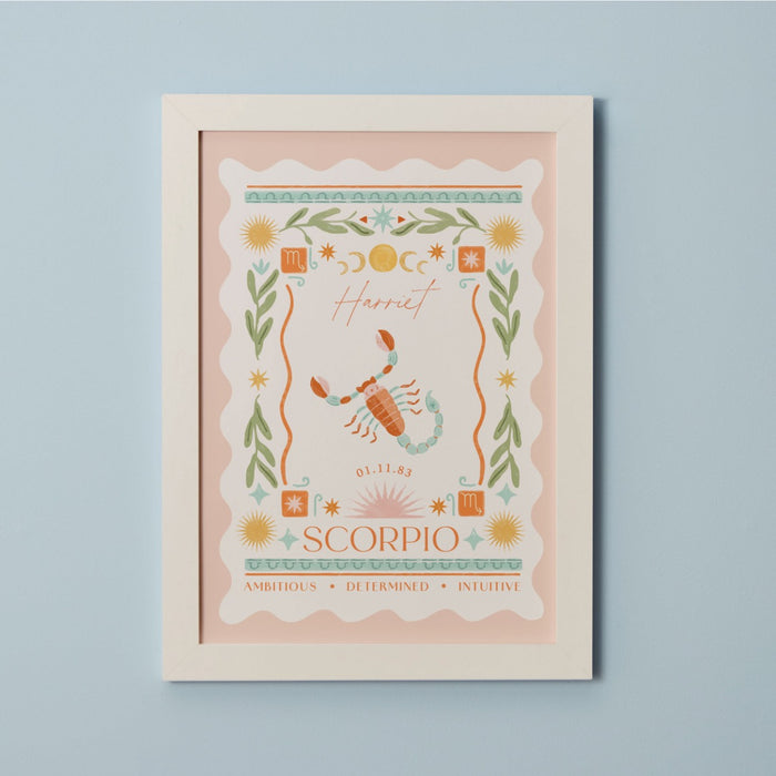 Personalised Zodiac Sign Framed Wall Print