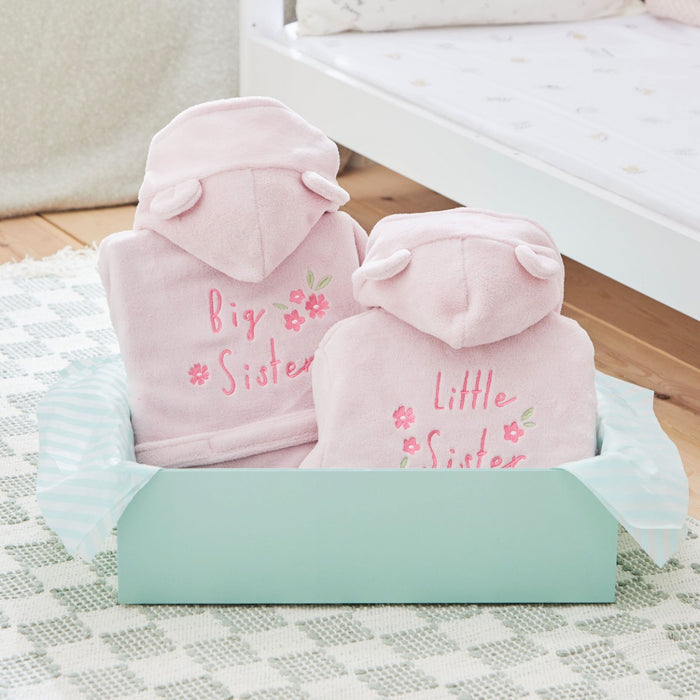Pink Floral Sister Fleece Robe Gift Set