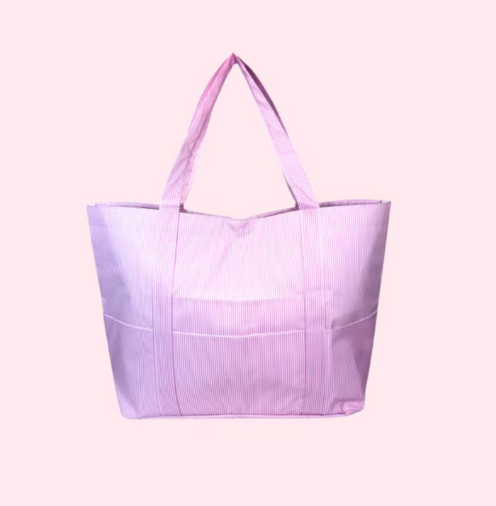Pink Preppy Stripe Big Mama Tote