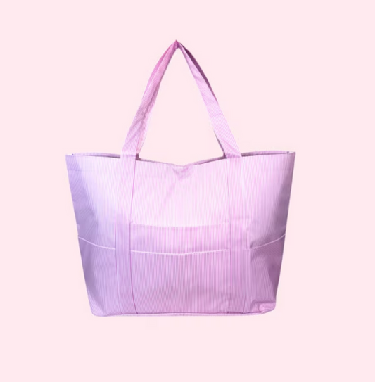 Pink Preppy Stripe Big Mama Tote