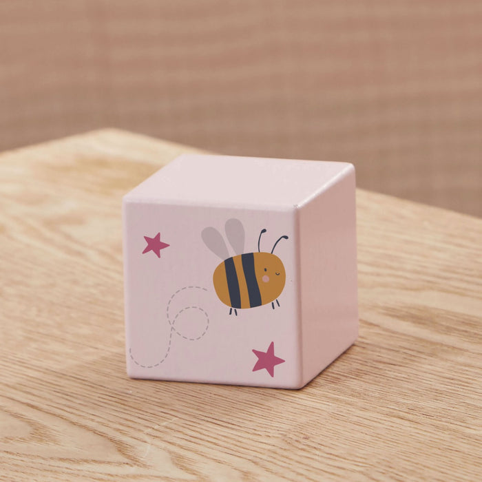 Pink Wooden Bumblebee Block