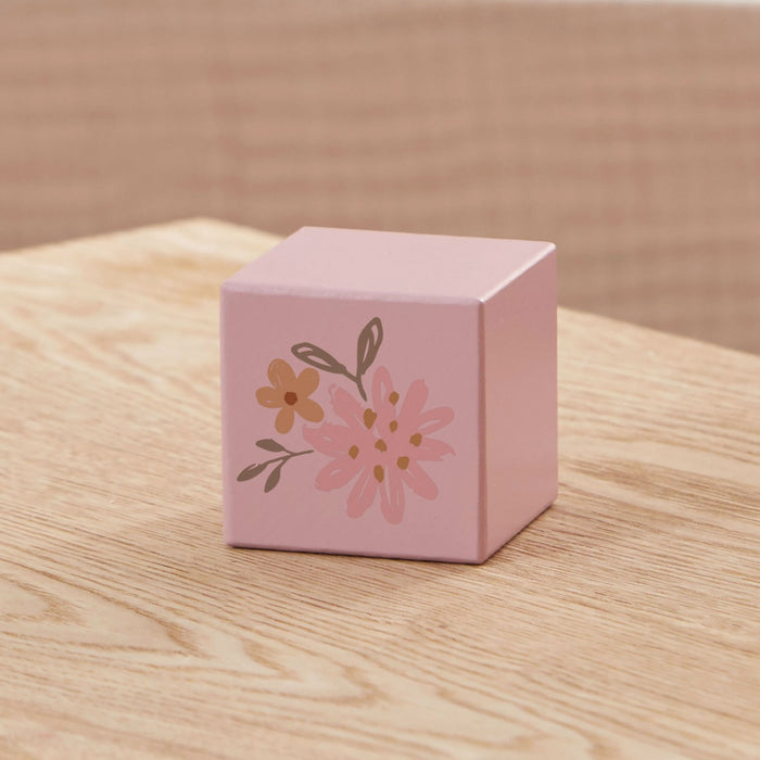 Pink Wooden Floral Block