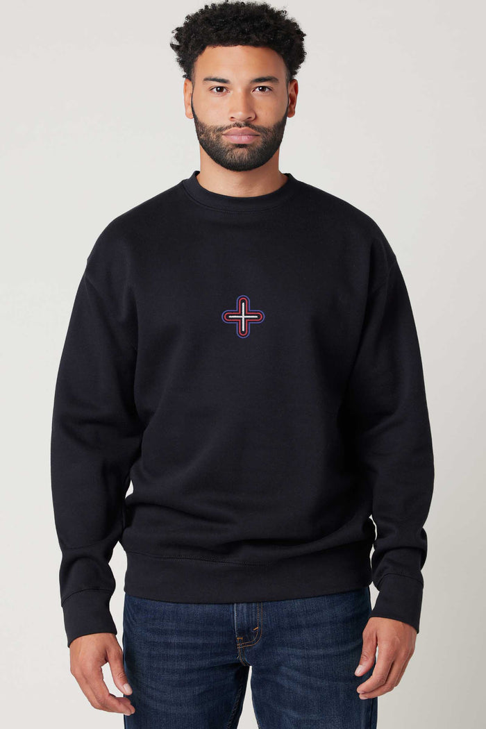 Plus - Colorfull Embroidery Men Sweatshirt - symbolika