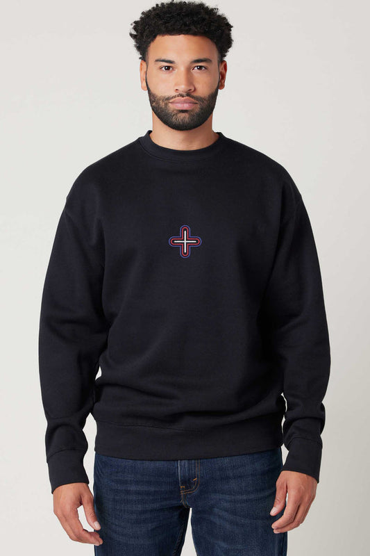 Plus - Colorfull Embroidery Men Sweatshirt - symbolika