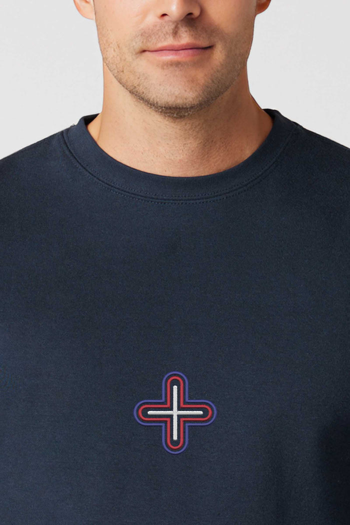 Plus - Colorfull Embroidery Men Sweatshirt - symbolika