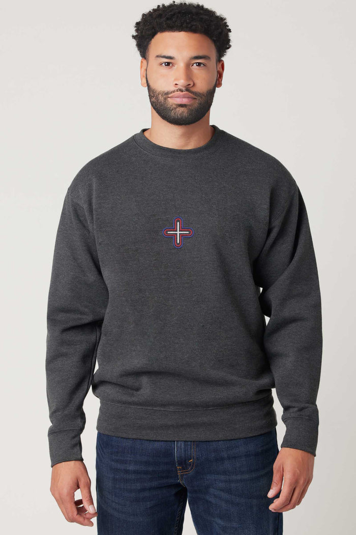 Plus - Colorfull Embroidery Men Sweatshirt - symbolika