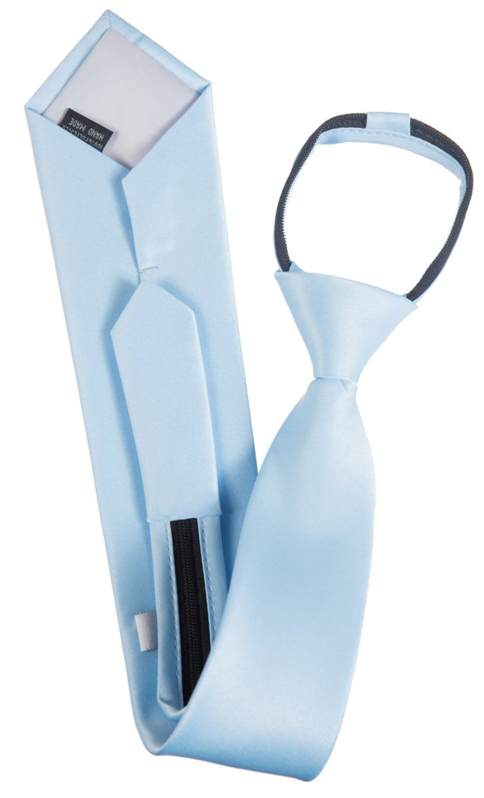 Pre - Tied Zipper Necktie for Men and Kids - 100% Deluxe Microfiber Polyester - Tuxgear