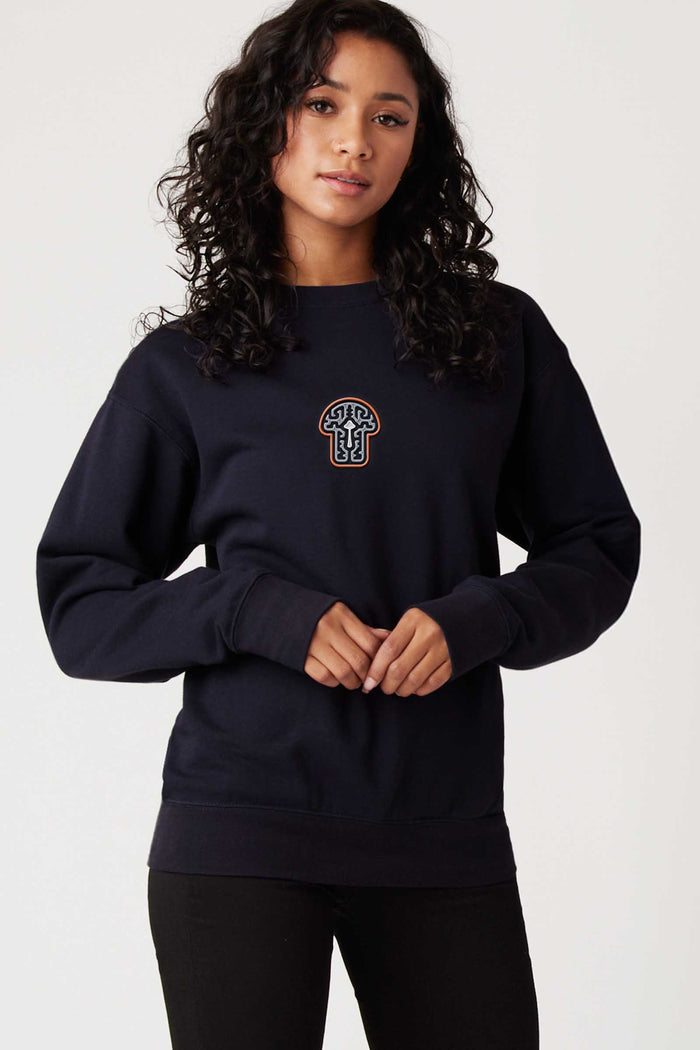 Psychedelic Shroom - Embroidery Unisex Sweatshirt - symbolika