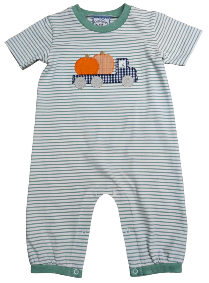 Pumpkin Truck Boys Romper
